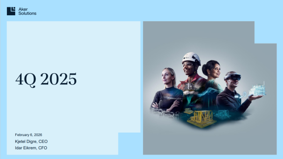 Picture of first slide in quarterly presentation material